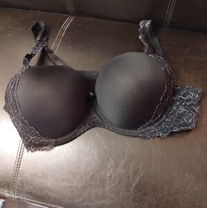 Izod Black Lace Trim Bra.  38C